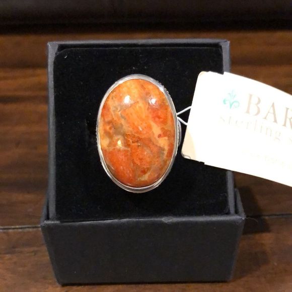 M Sterling Silver Spiny Oyster Cabochon Oval Ring Sz 10-3/4 NWT - Picture 9 of 9